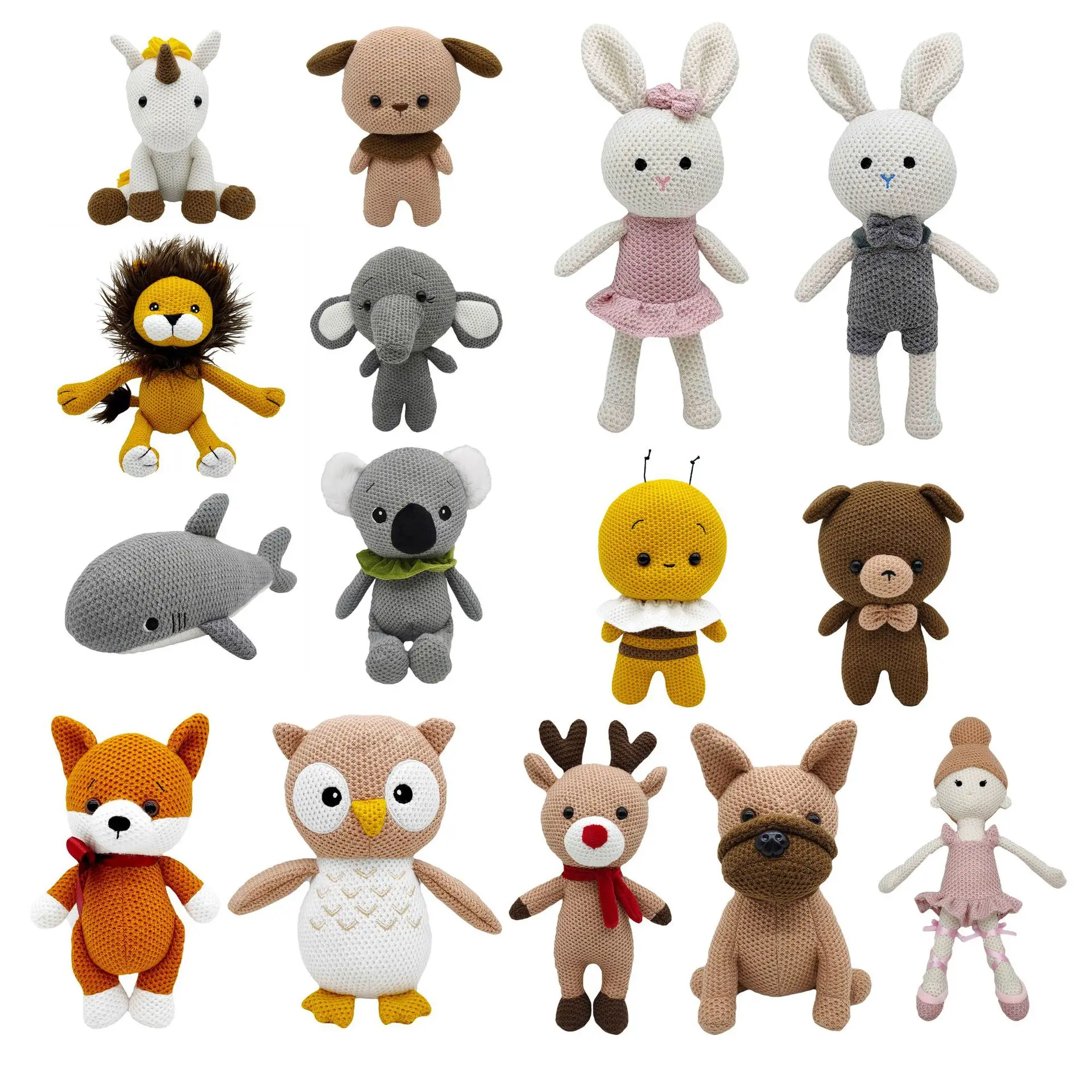 Hot selling Custom Chewable Toys Crochet Rabbit Baby Wooden Teether Ring Rattle Toy Kids Amigurumis Animal rattle toy