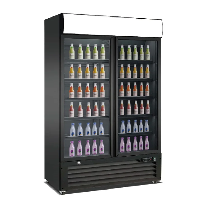 Commercial Refrigerator Fridge 2 Glass Door Beverage Vending Machine Cold Beer Drink Freezer Upright Chiller