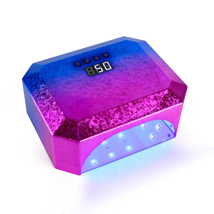 2022 new hybrid leopard 54W double wireless cordless smart cure digital pink light uv led nail gel lamp manicure nail dryer