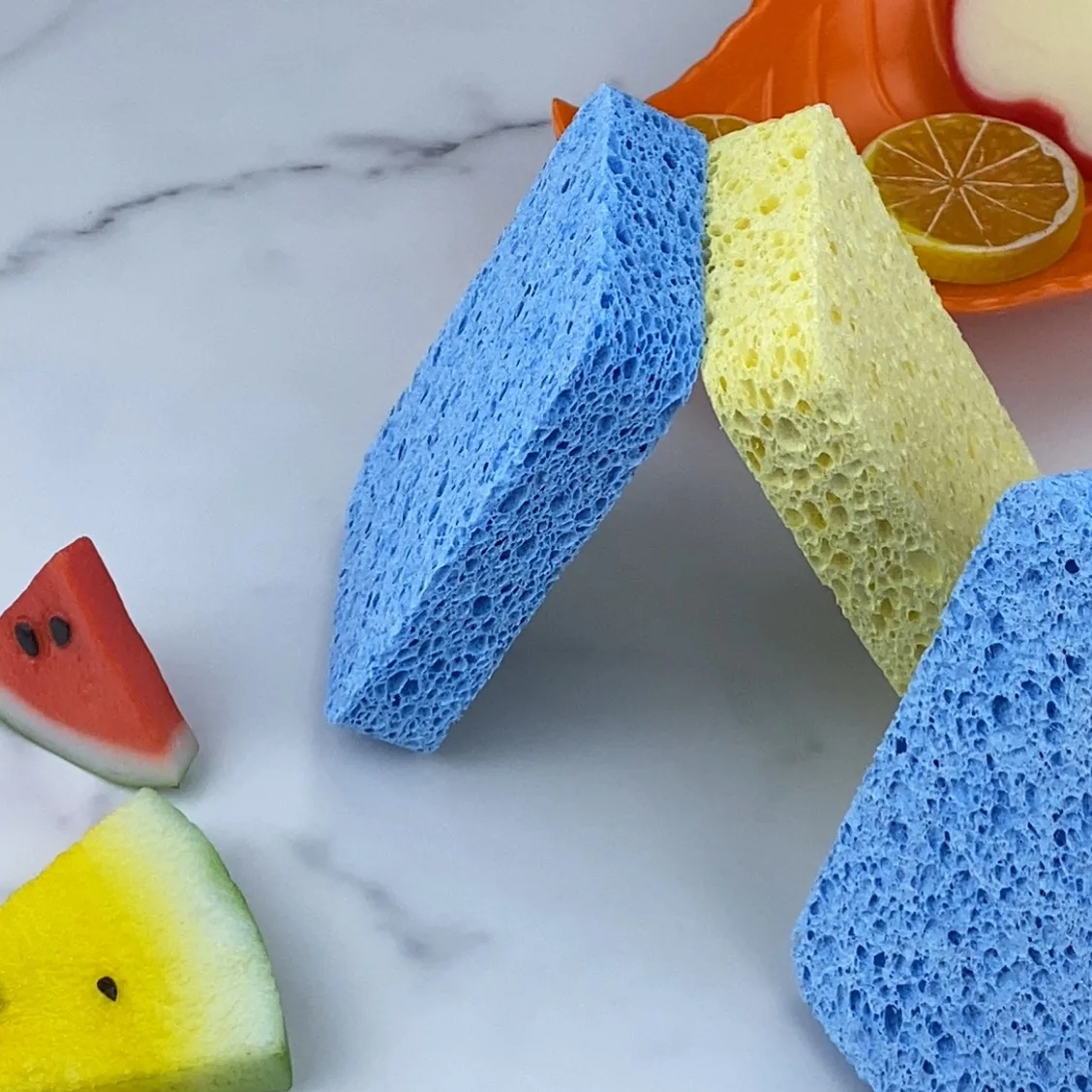 Экологически чистая целлюлозная биоразлагаемая кухонная губка для мытья посуды