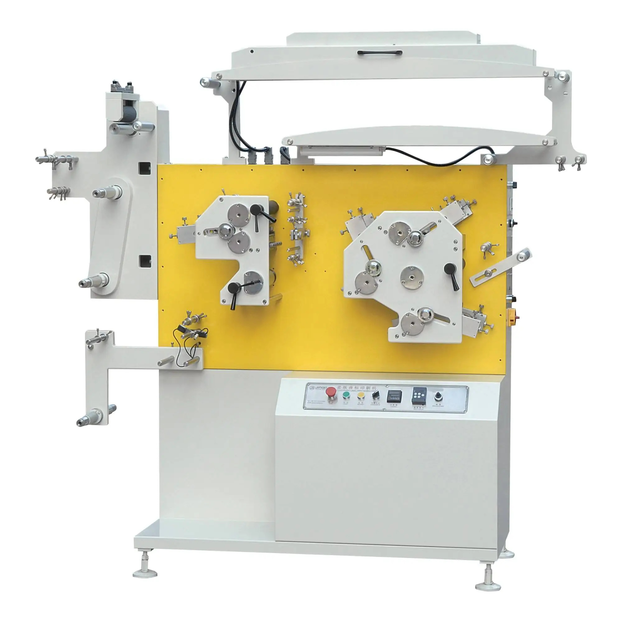 3+1 Colors Polyester Satin Ribbon Flexo Fabric Label Printing Machine For Nylon Taffeta Cotton Tape