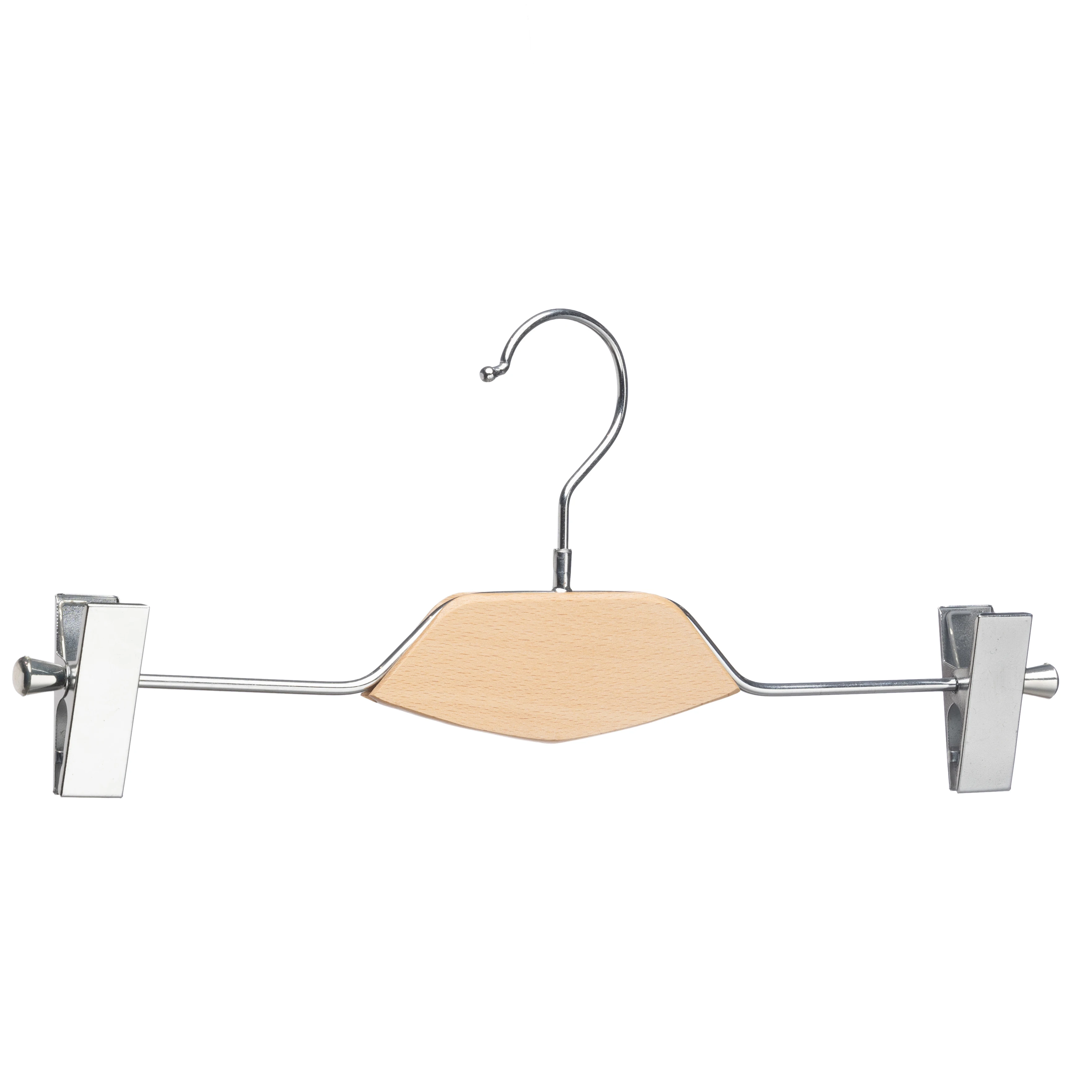 LEEKING Customized logo high-quality metal hangers wholesale iron wood combined pants hanger for clothes shop