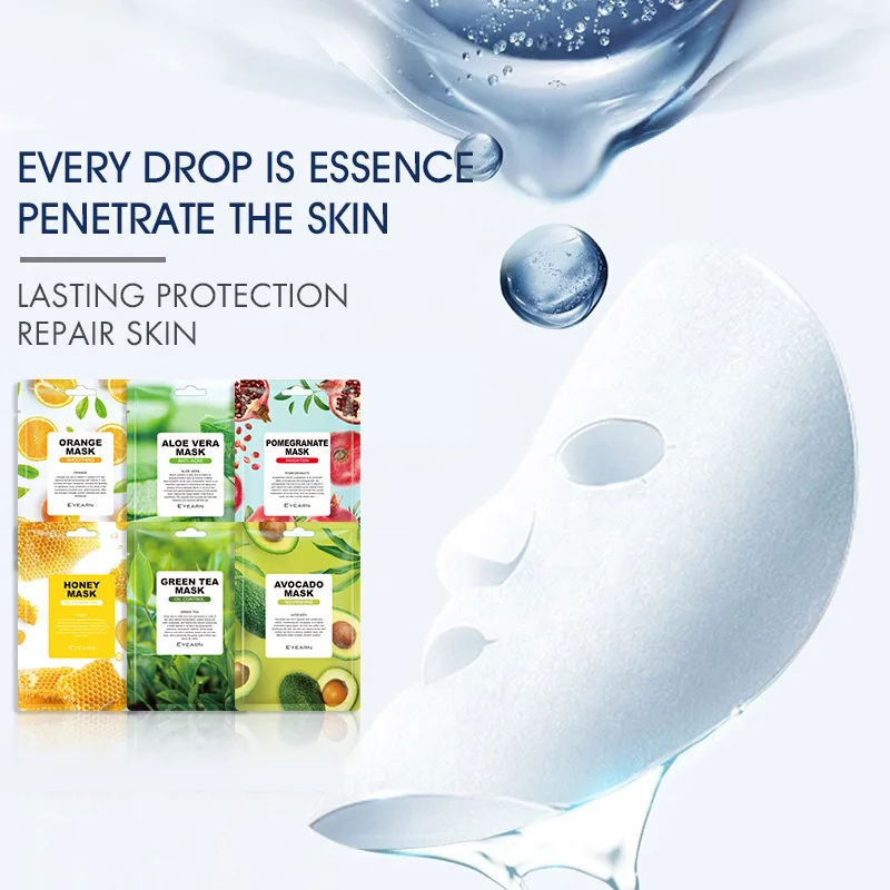 Private Label facial hydrate masks china Organic Skin Care Mask Face Moisturizing Fruit Plant Extracts Facial Sheet Mask