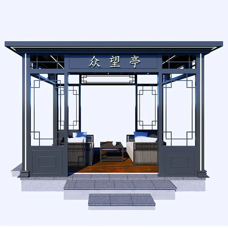 Home villa courtyard garden view aluminum alloy pavilion sunbathing glass canopy