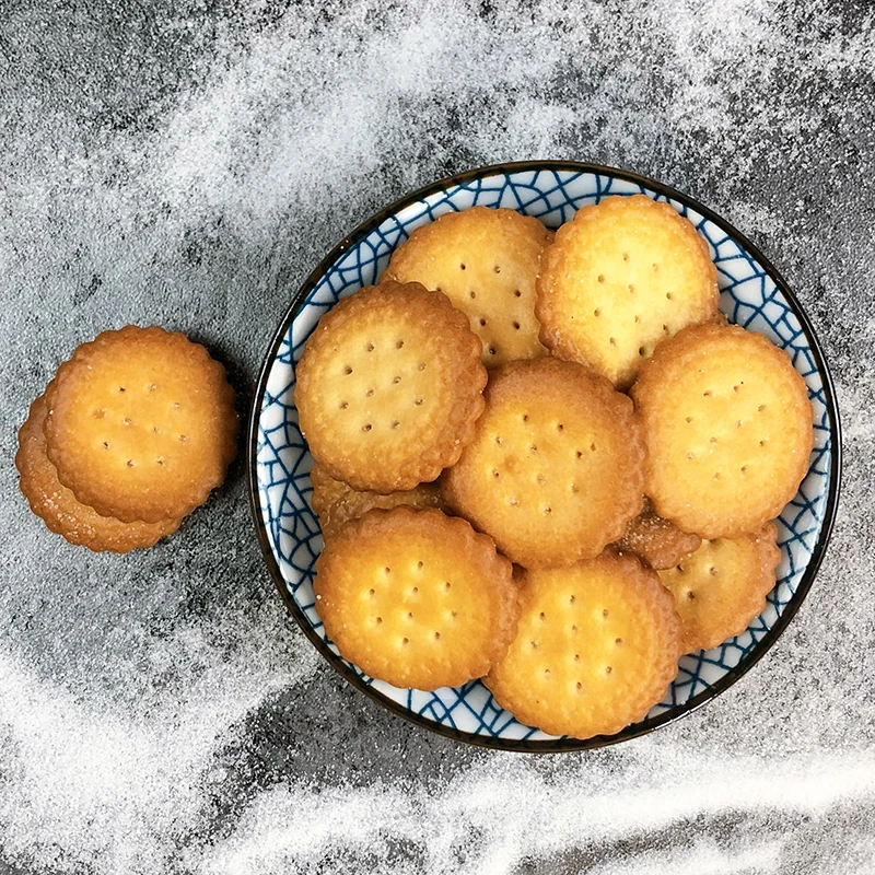 High Quality Manufacturer Healthy Crispy Japanese Style Round Biscuits Cookie Crackers For Leisure Snacks