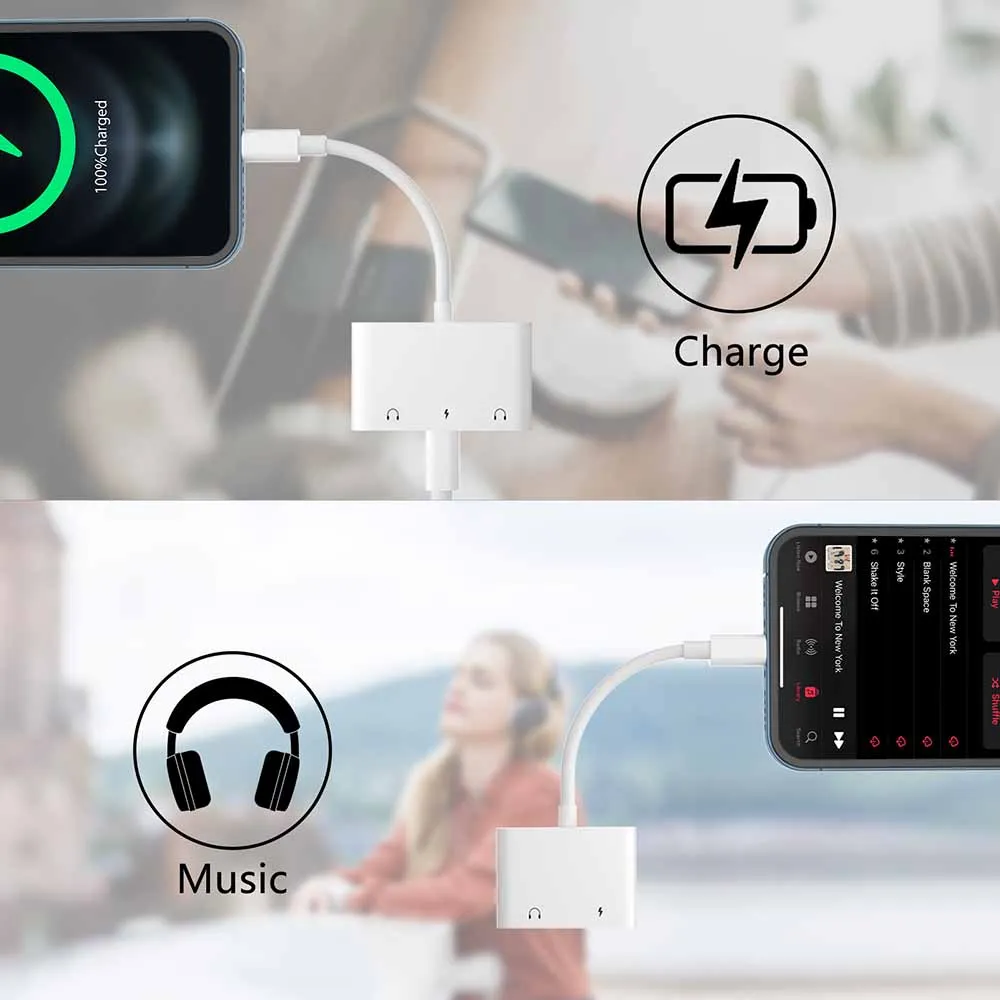 Audio adapter cable to lighting to 3.5mm adapter AUX Headset Adapter jack headphone earphones Convertor for iphone ipad
