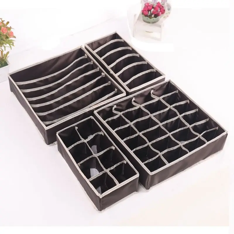 Non Woven Underwear Drawer Organizer Foldable Cloth Storage Box Cube Fabric Containers Basket Bins Divider for Nursery Baby