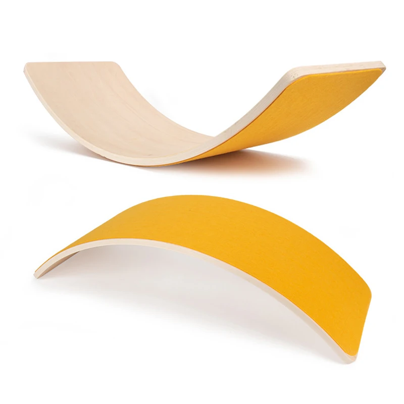 Kids Board Curved Wooden Balance Board Toy Natural Wood Seesaw For Toddlers Kids