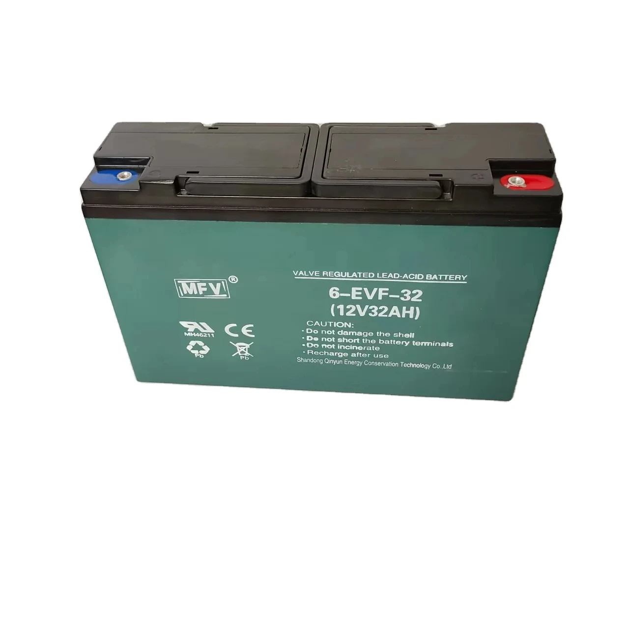 12V 32AH 6-EVF-32 Free Maintenance Lead Acid Battery Standard Discharge Rate for Electrical Tricycle Electric Bike Power Tools