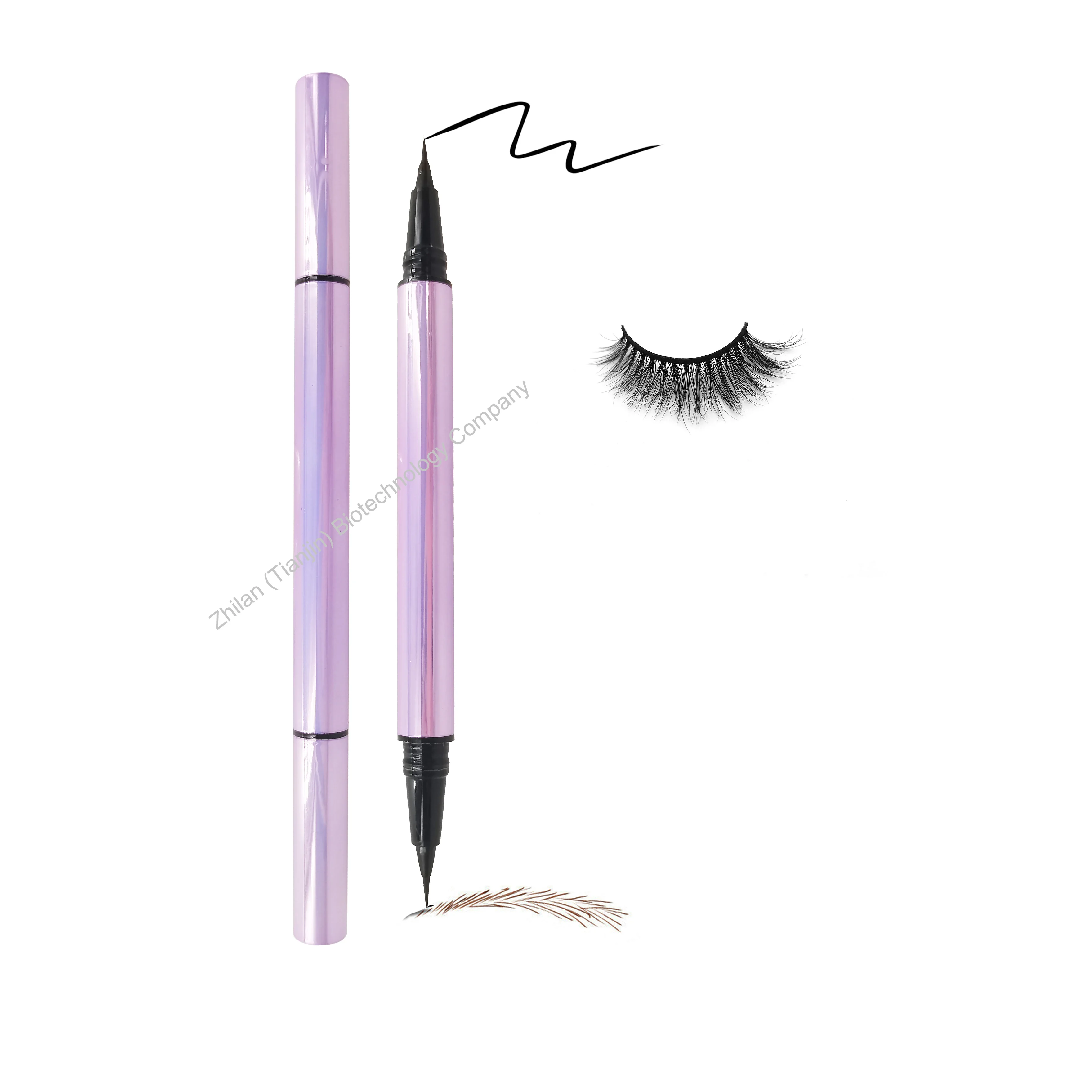 Double-headed Private Label Brow Tattoo Pen Non Toxic Activated Liquid Magnetic Eyelashes Eyeliner
