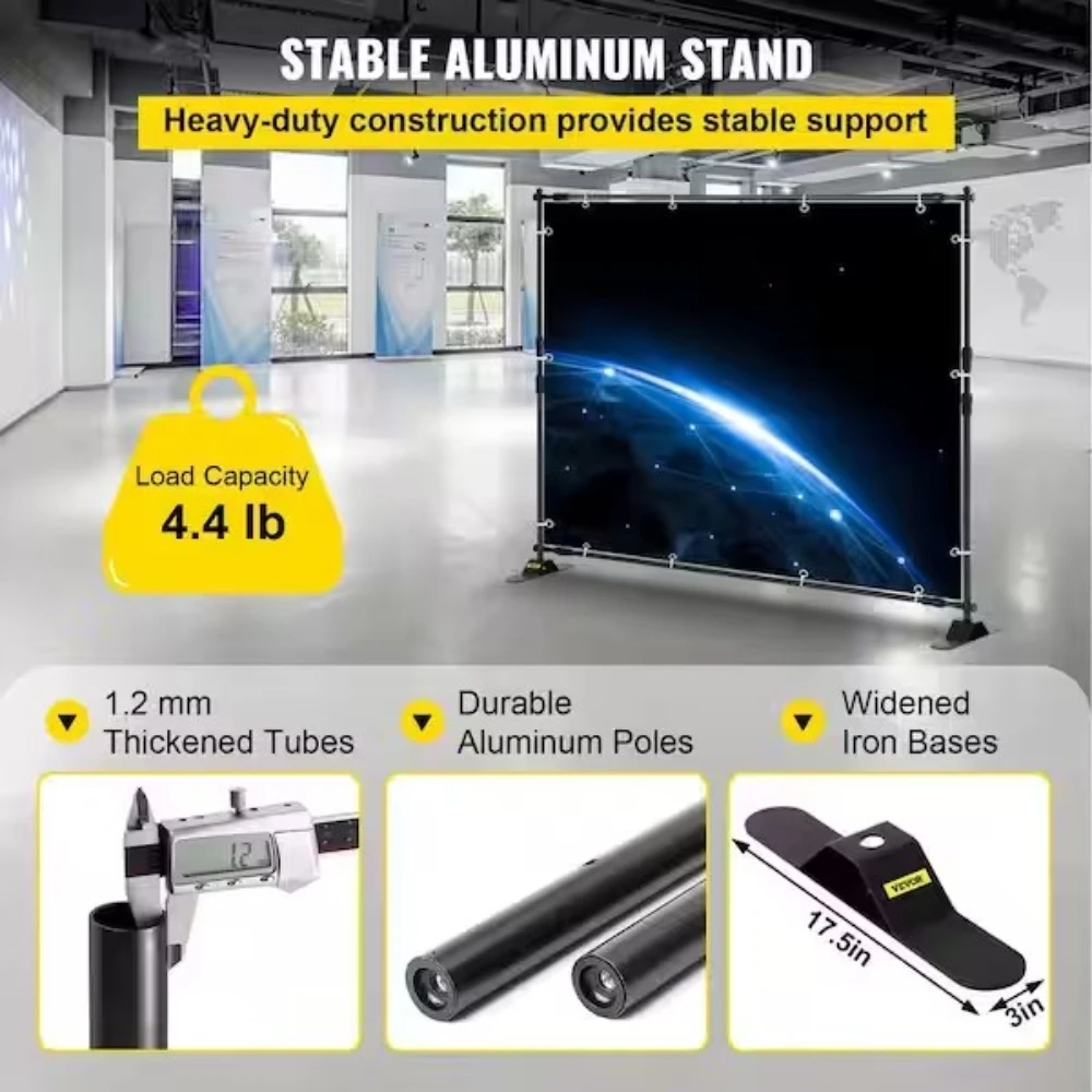 Adjustable Telescopic Tube Backdrop Banner Stand Kit Heavy Duty Step Repeat Background Stand Automotive Photography Trade Show