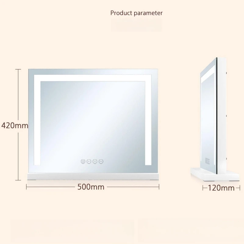 Touchscreen Led Lights Cosmetic Makeup Black Large Table Hollywood Vanity Mirror With Light Bulbs hot selling