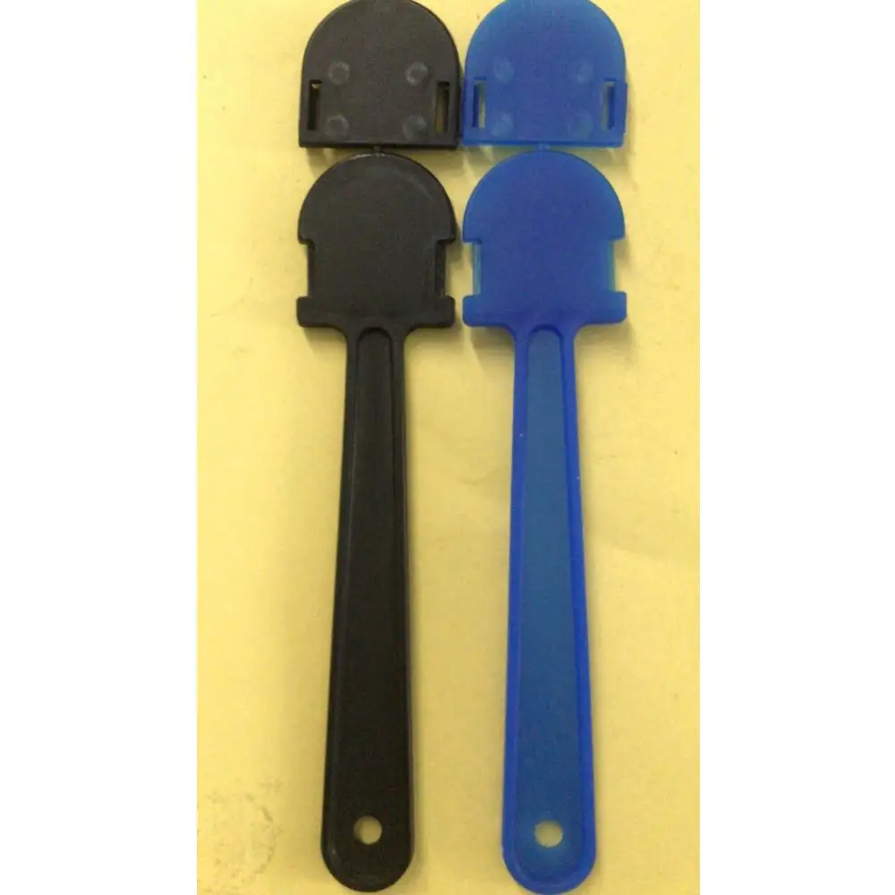 black and blue plastic hand fan handle sticks
