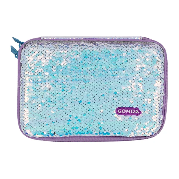 GAODA OEM Wholesale Korean Fashion  Design Sequin Pencil Case Kids EVA Pencil Box with Zipper