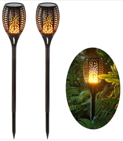 Led solar flam Waterproof Decoration solar flame torch light flickering 96 LED Tiki Torches Solar Torch Light For Garden Pathway