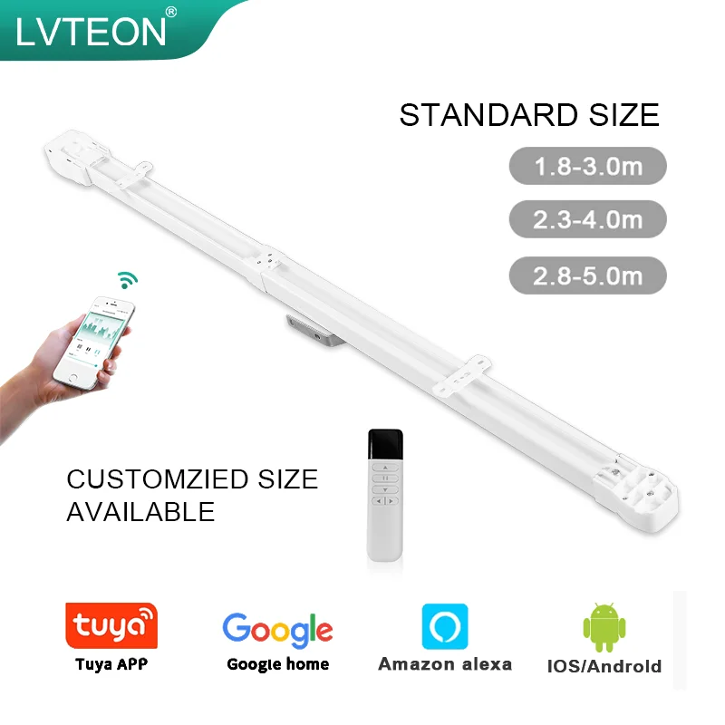 New Design flexible curtain track Retractable Curtain Track Smart Ceiling Curtain Track Pulley System Home Decor