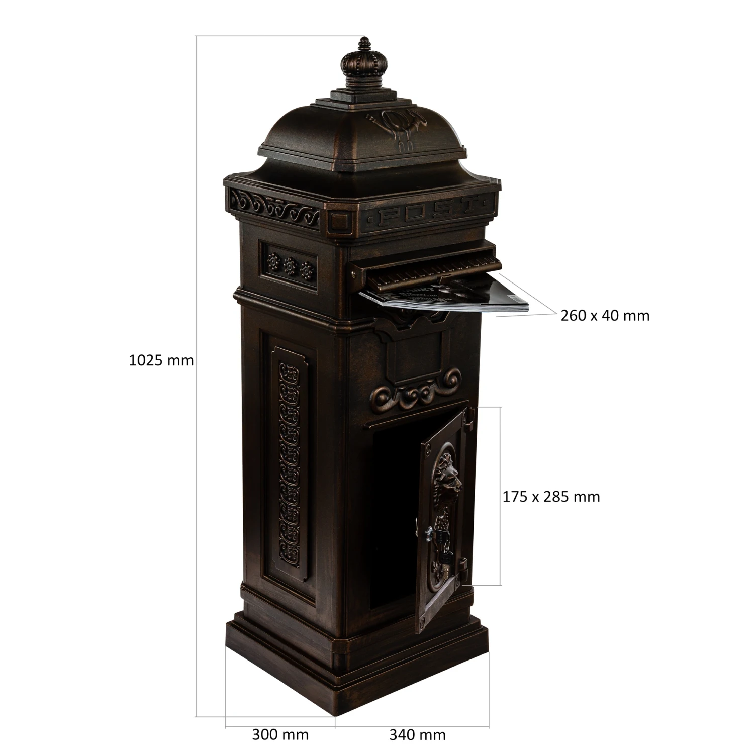 2022 The Most Popular Style Lion Decorative Mail Box Letterbox Post box Standing Box From China