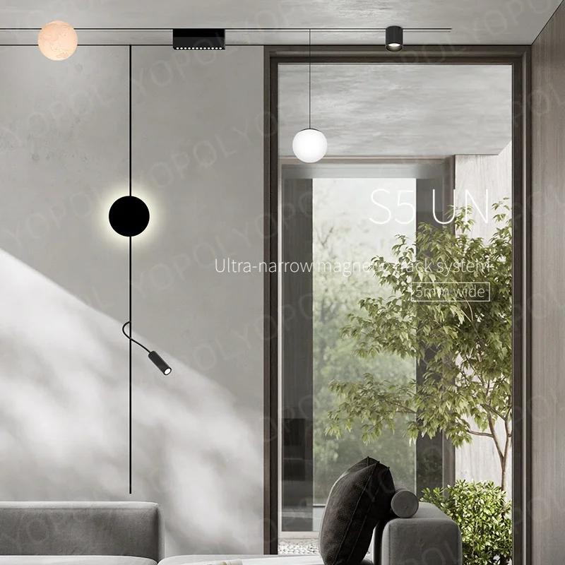 5mm Extremely Narrow Magnetic Track Lights Rail Lighting System Led DC24V 6W 9W Smart Tuya Zgbee Linear Min Magnet Light Lamp