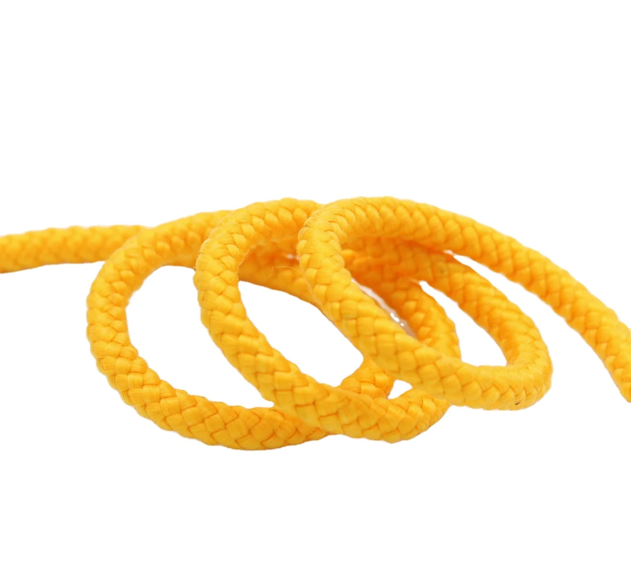 16mm Round Danline Multifilament Yellow Twisted Plant Braided 3 Strand PP Rope Twine For Farm