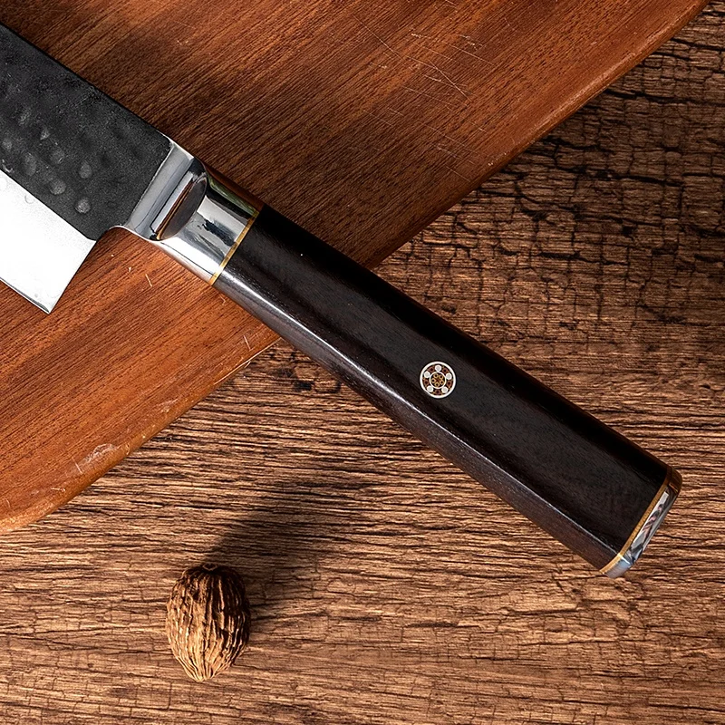 High Quality Damascus Chef Knife Set Handmade VG 10 Steel Hammer Pattern Knife