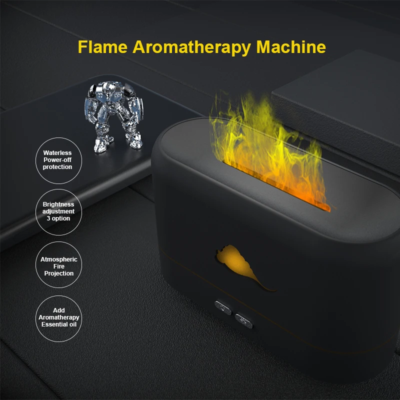 Hot Sale Remote Control USB 3D Flame Ultrasonic Cool Mist Air Humidifier Essential Oil Aroma Flame Diffuser