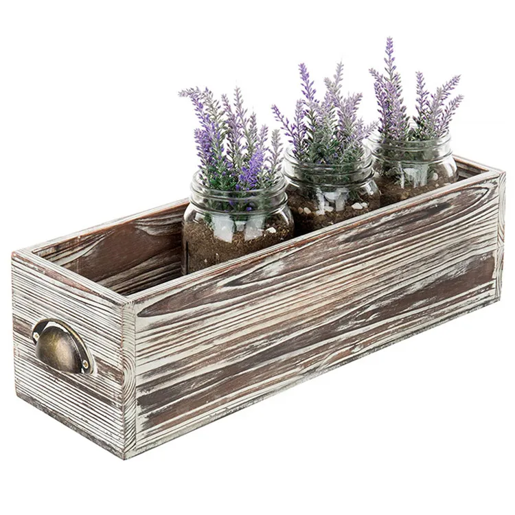 Window desktop flowers planters holder wooden crate boxes for decorations