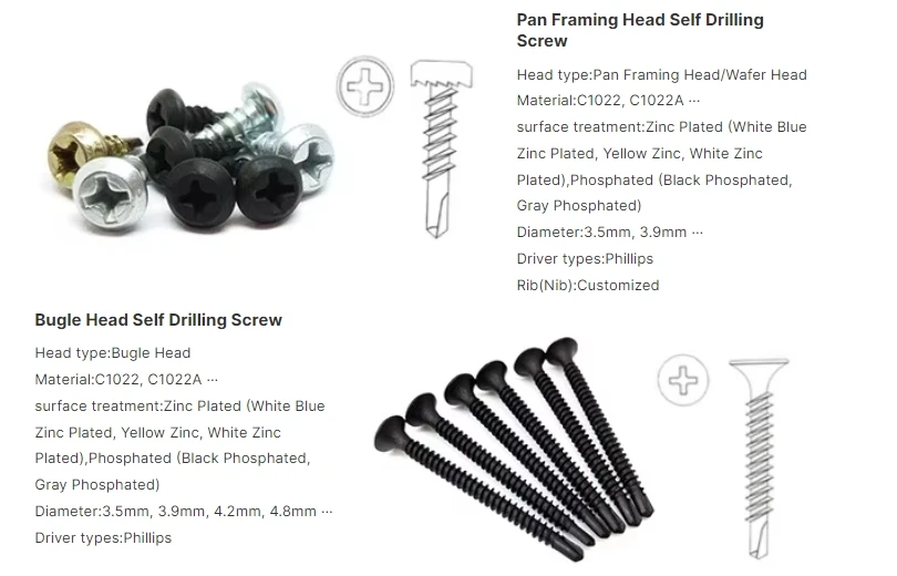 Stainless Steel 410 304 316 Hex Head Self Tapping Self-Drilling Screw  For Roofing Furniture