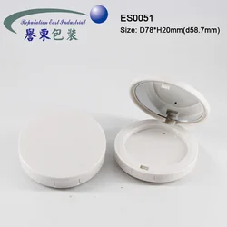 Double layer private label round pink white press compact powder case empty cushion foundation blush containers packaging