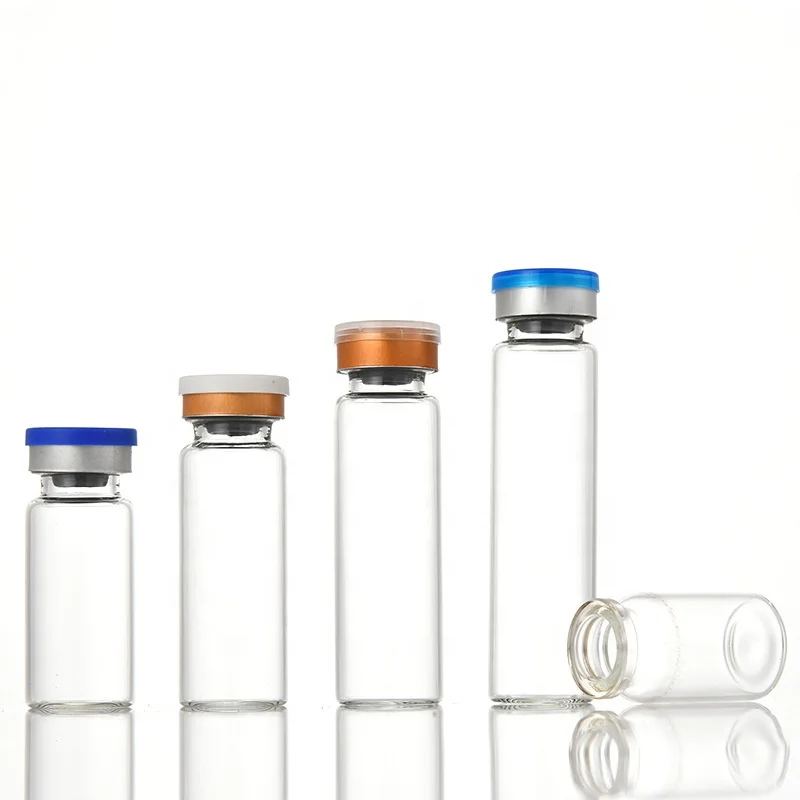 Wholesale Cosmetic Packaging 5ml 8ml 10ml Glass Penicillin Bottle 15ml 20ml Transparent Glass Vials with Butyl Rubber