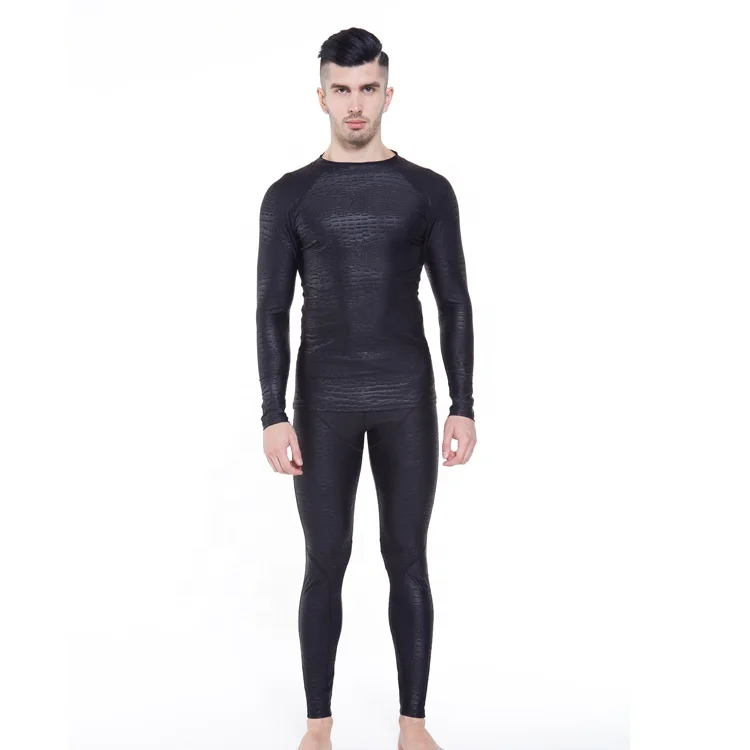 
New Design Imitate Crocodile Skin Custom Printed Mens Surfing Long Sleeve 