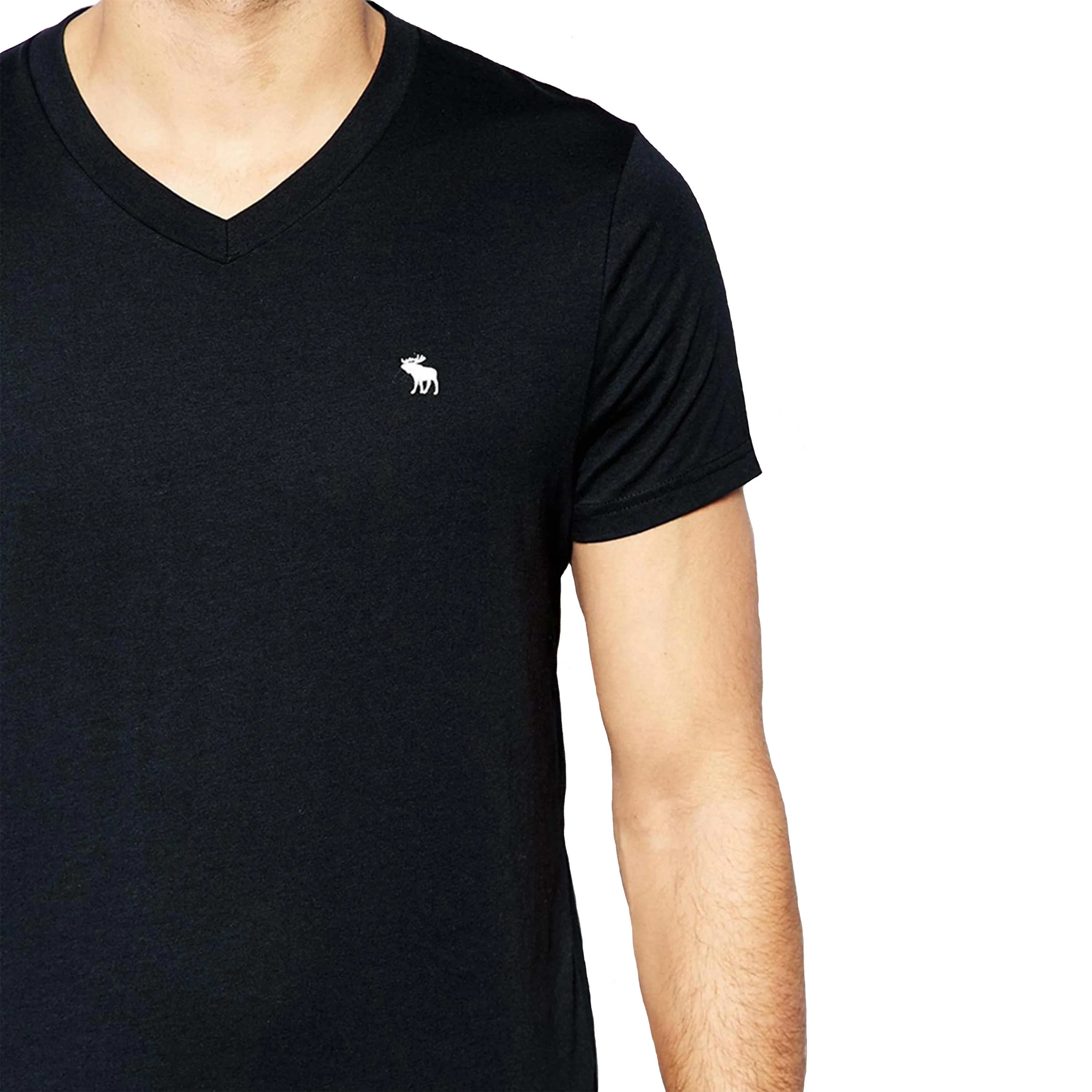 Eco friendly 100% organic cotton comfortable regular fit v-neck t-shirt for men bangladesh wholesale clothing online shopping