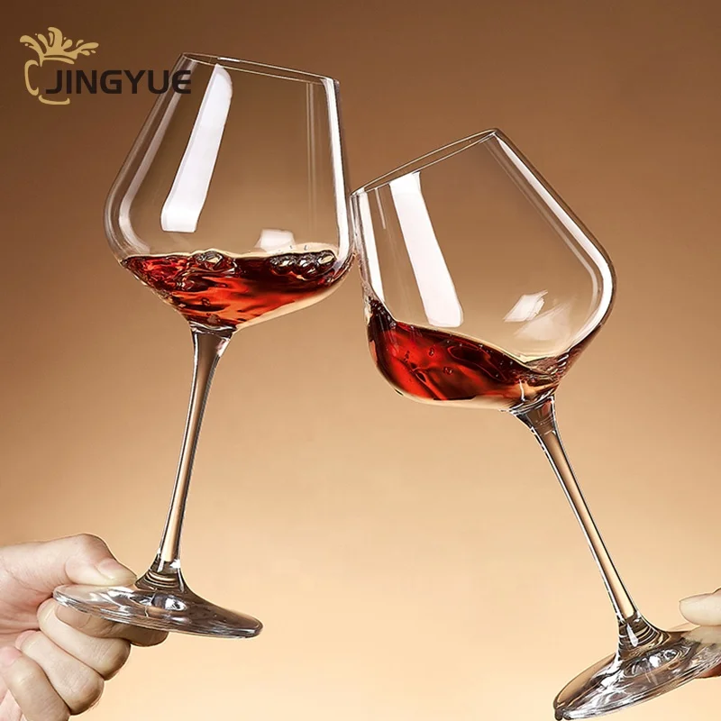 Jingyue In Stock Italian Style 20oz Crystal Transparent Burgundy Red Wine Glasses for Wedding Party