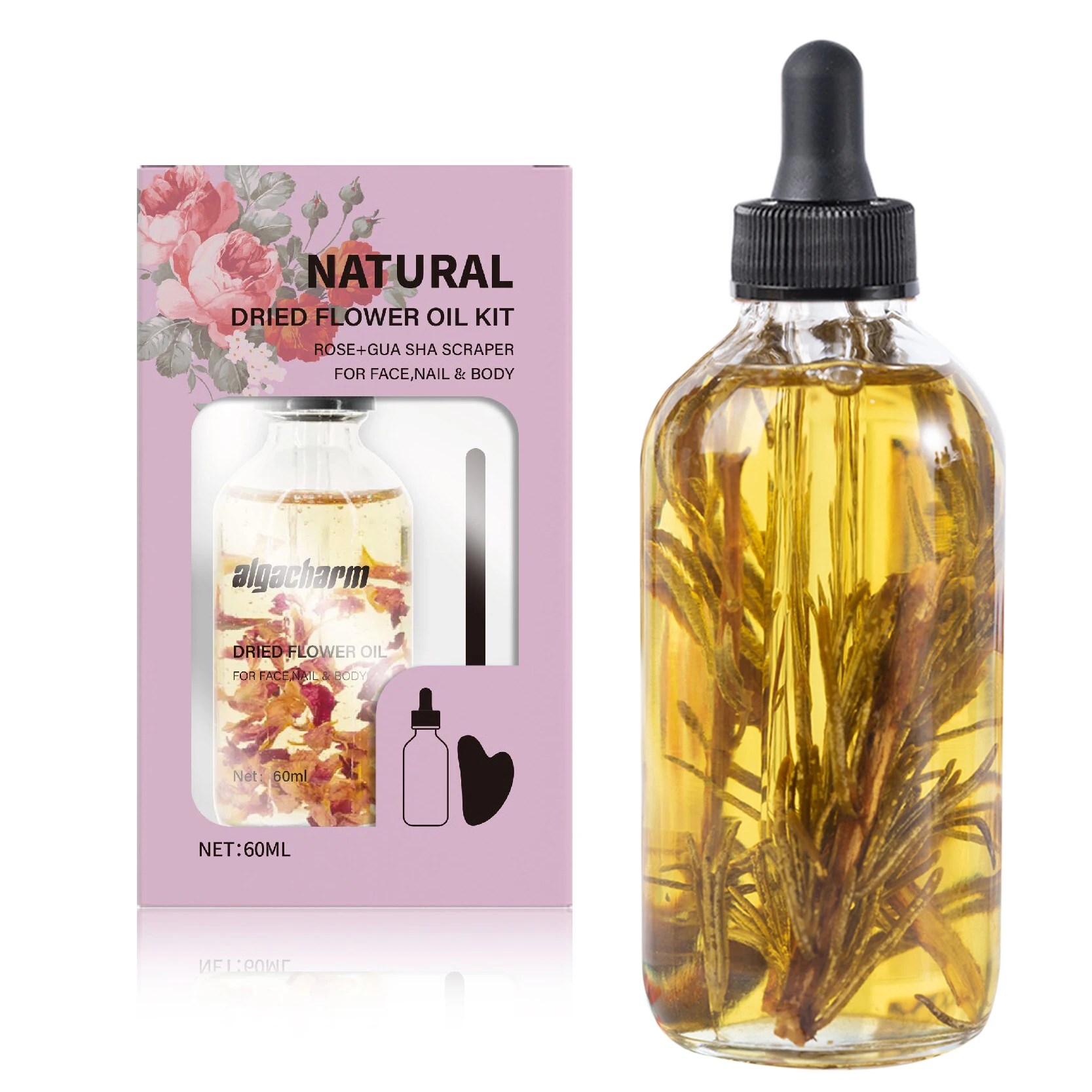 Custom Logo Natural Muti Use Rose Oil Best Face Body and Hair Oil Aromatherapy Massage oil
