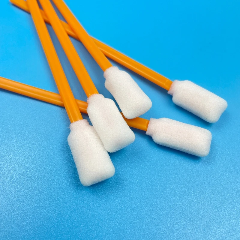 Foam Cleanroom Swab Thickness 8.8mm Time-Saving PP Handle Cleanroom Square Tip Long Foam Swab