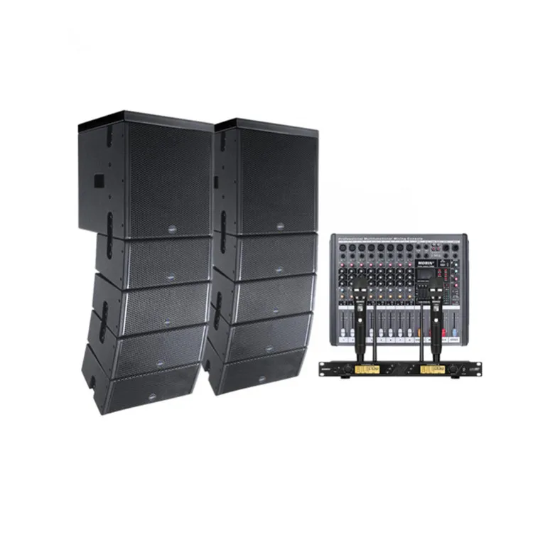 Dual 5 inch line array and 12 inch subwoofer church speakers audio system sound system outdoor professional