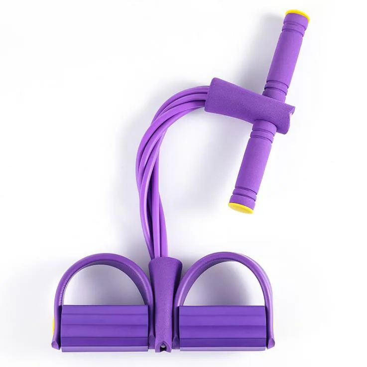 Yoga Fitness Body Trimmer Foot Multi-Function Tension Sit-up Pull Rope 6 Tube Elastic Resistance Bands Gym