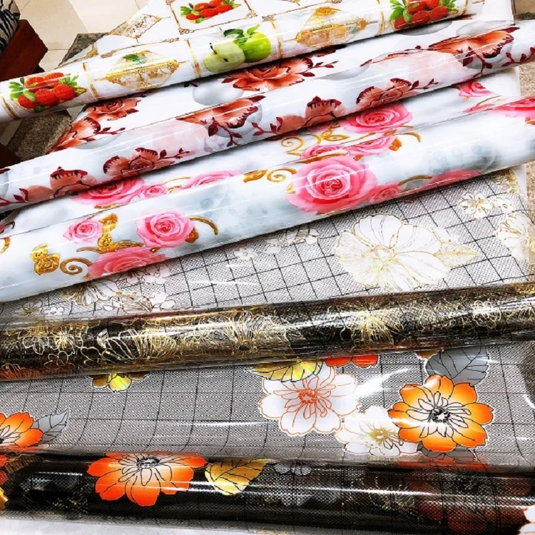 Factory Wholesale Print Transparent Plastic Crystal PVC Table cloth Vinyl Oil Proof in roll
