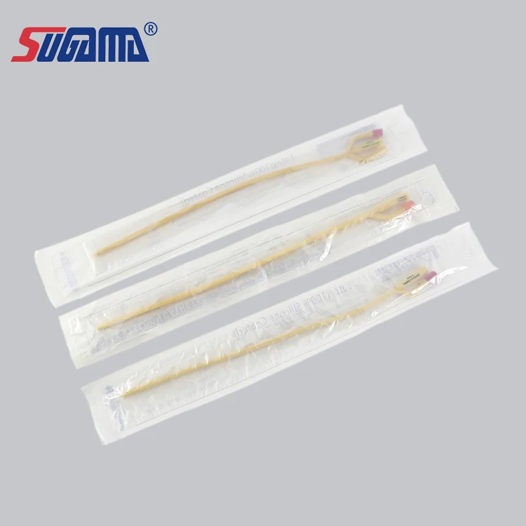 medical 2 way or 3 way foley urine catheter urethral catheter tube for male