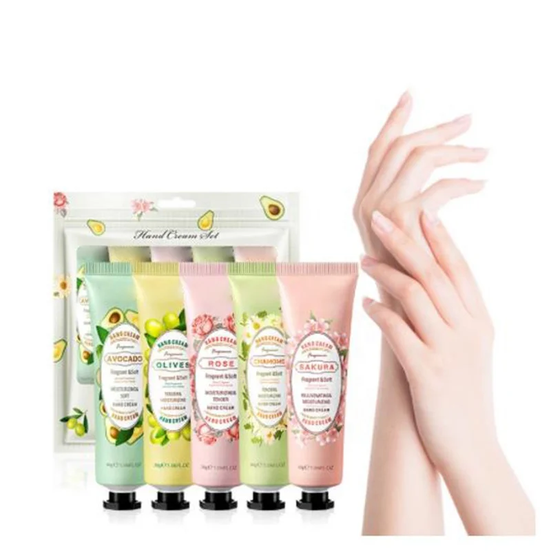 Wholesale bagged floral hand cream chamomile moisturizing hand cream set 30g*5 cross-border foreign trade hand care