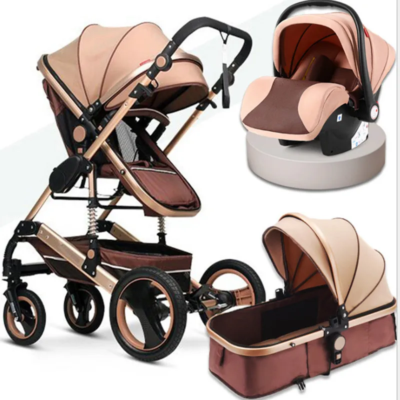 Ready to ship Baby Cart Sitting Lying Folding baby stroller 3in1 for new born