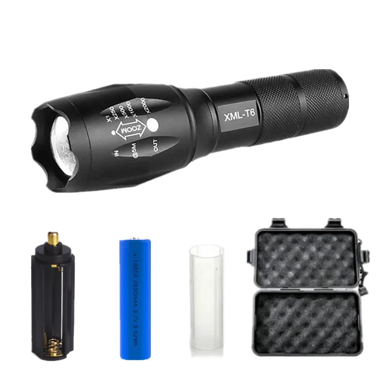 High quality Ningbo18650 Battery Rechargeable Torch Light 1km 1000m led High Power Lamp Waterproof led Tactical Flashlights