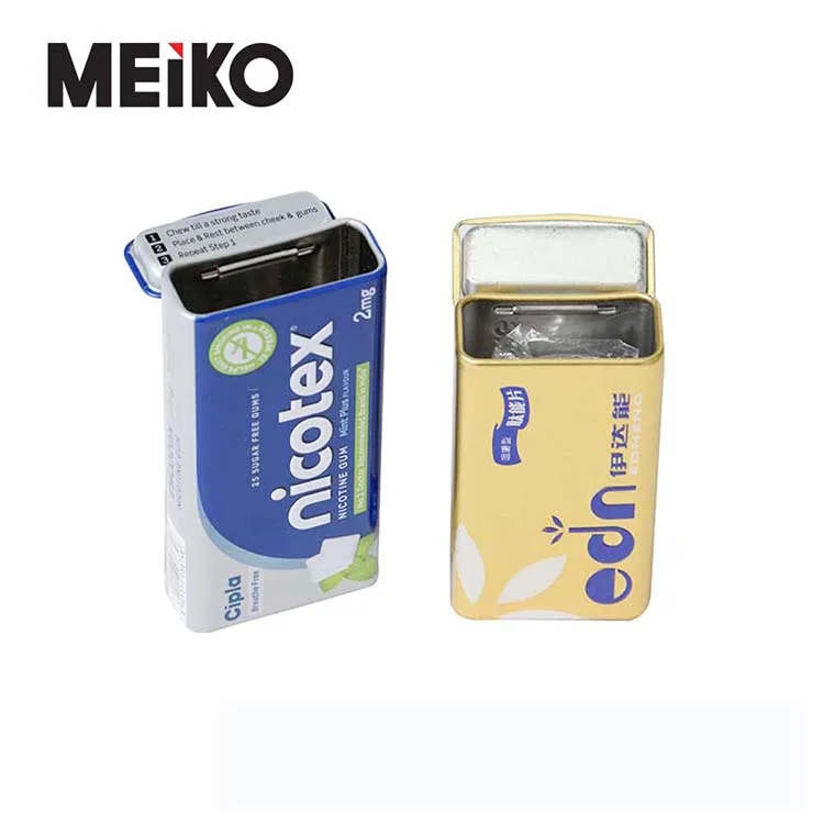 Тонкая металлическая Небольшая жестяная коробка с откидной крышкой для сладостей