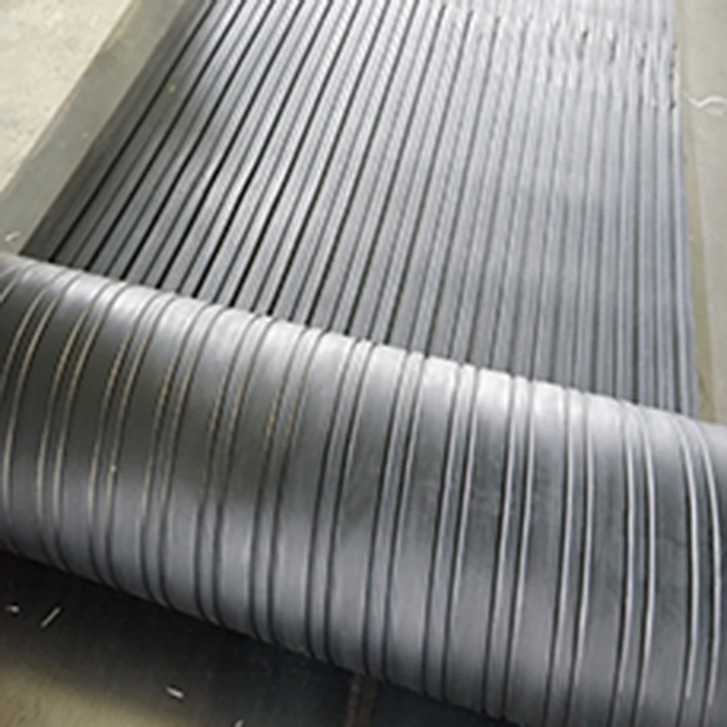 Non-skid  Anti-Slip Black Wide Ribbed Rubber Mats Flooring  Mats