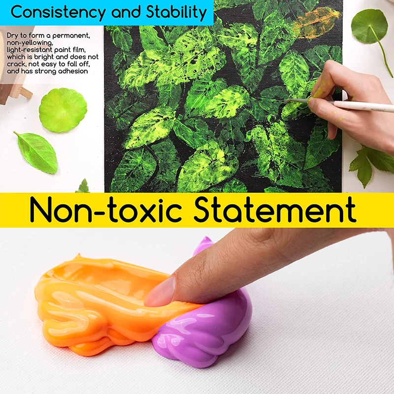 MEEDEN 6color 60 ml Fluorescent Rich Pigments Non-Toxic Art Craft Artist Acrylic Paint for Canvas Painting