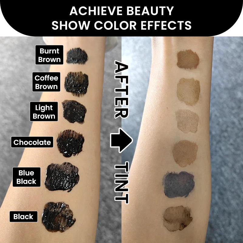Waterproof Airbrush permanent Brows Stain Chestnut Brown Hybrid Brow Tint Liquid Eyebrow Dye Vegan Ingredient