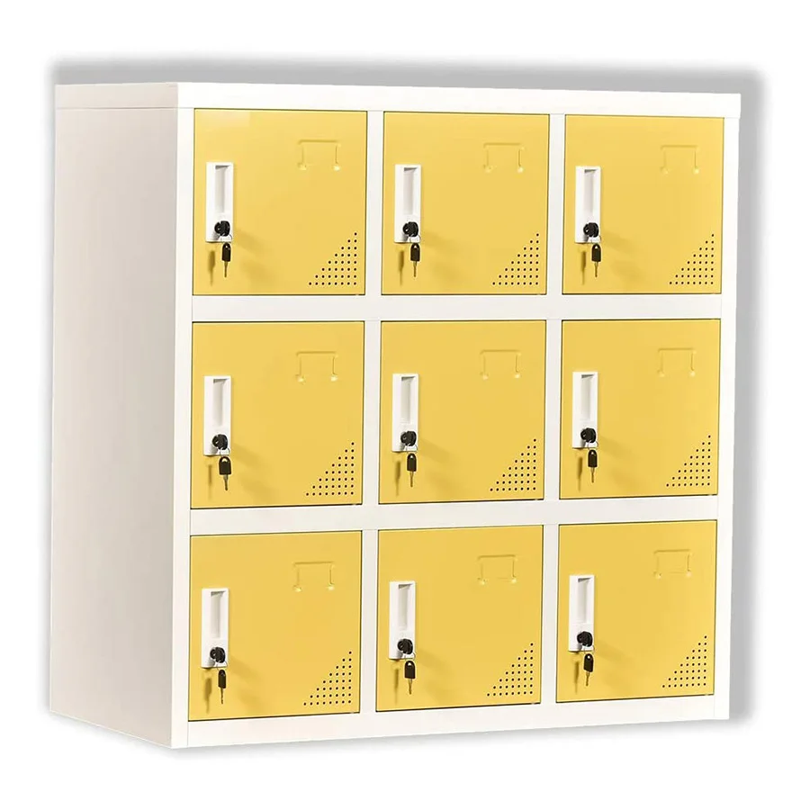 GDLT 9 door School Yellow Color Metal Storage Cabinet with Office