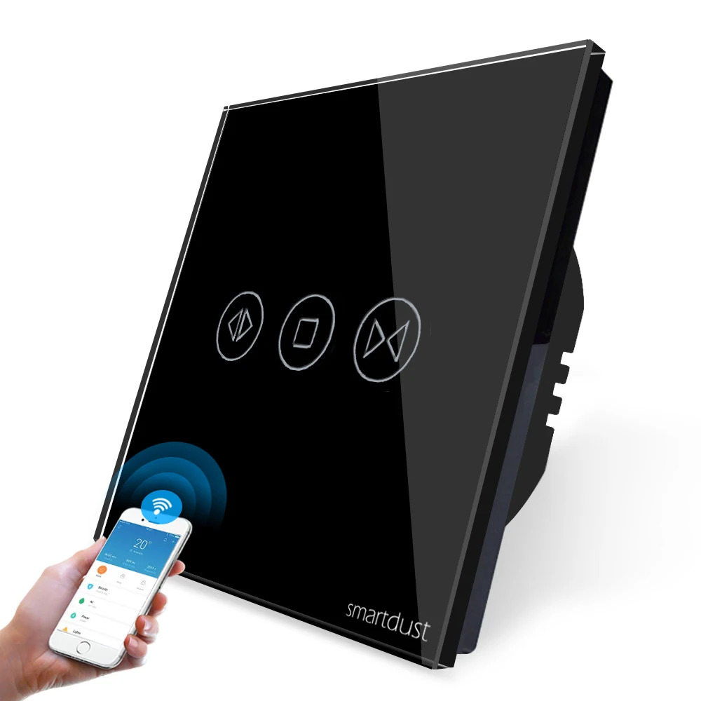 Smartdust EU 86*86 WiFi control Curtain Switch 250V 10A compatible with Alexa/GoogleHome Smart Switch