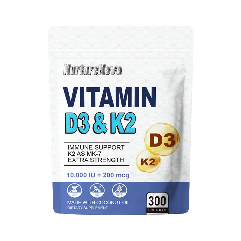 Wholesale and OEM processing of two in one vitamin D3+K2 capsules from the source factory in stock