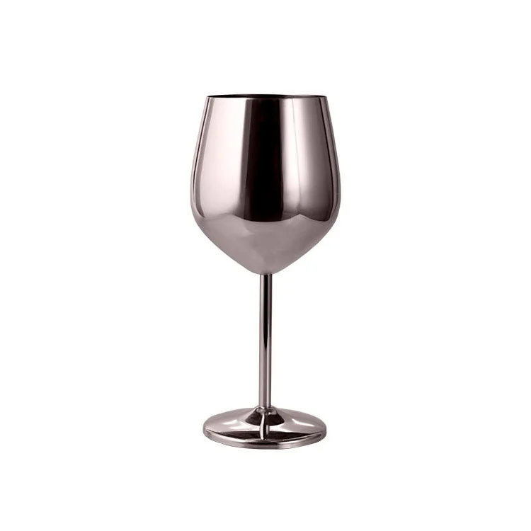 500ml stainless steel tall red wine colorful large-capacity drum-shaped drop-resistant copper plated wine glass