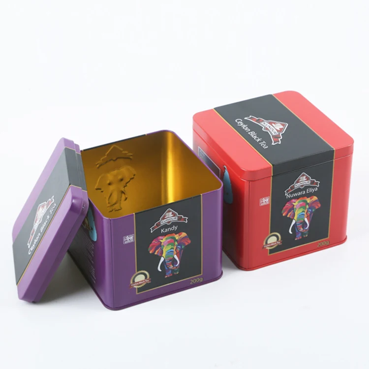 Small Square tin box tea packaging metal tin box custom